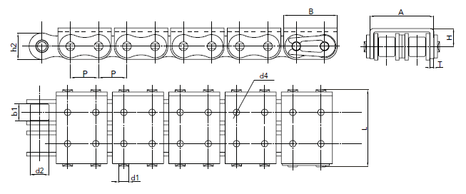 Roller Chain with U-type attached