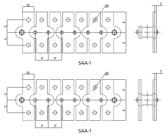 TransDrive Roller Chain Attachments SAA-1 and SKK-1 diagram.