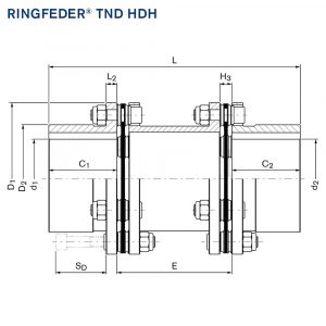 drawing-Ringfeder-steel-disc-couplings-tnd-hdh