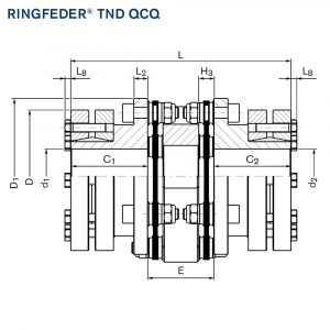 drawing-Ringfeder Steel Disc Couplings -TND-QCQ